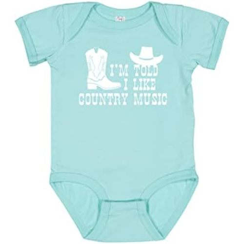 I'm Told I Like Country Music Silhouette Baby Bodysuit