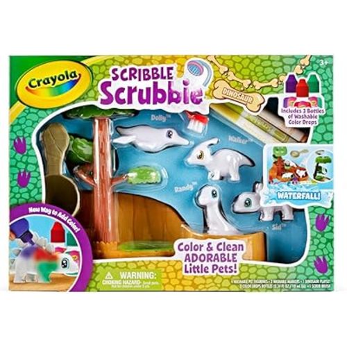 Crayola Scribble Scrubbie Pets Dinosaur Waterslide, Dinosaur Toys for Kids, Pet Grooming Toy, Gifts for Boys & Girls, Ages 3+