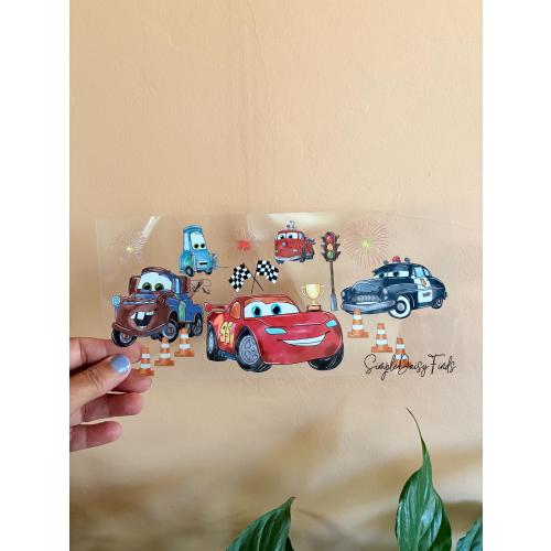 Cars UV DTF Cup Wrap, uvdtf stickers for cups and tumblers, ships fast