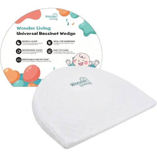 Baby Wedge Pillow for Newborn, Incline, Waterproof, Pregnancy Wedge, Premium Foam with Removable Cover, 15 x 12 x 2.6 inches