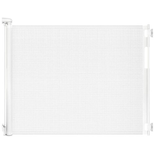 Retractable Baby Gates for Doorways, Mesh Dog Gate for Stairs, Pet Gate Indoor, Extends to 55" Wide 33" Tall, Safety Toddlers Gates for Hallways, Indoor & Outdoor Use, White