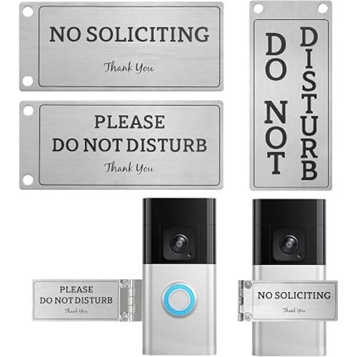 Metal Doorbell Cover No Soliciting Sign, Universal Fitting Doorbell Cover, Prevents the Doorbell From Ringing While Napping or at Work