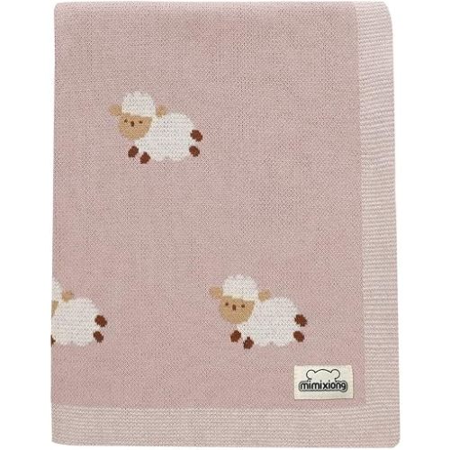 mimixiong Baby Blanket Knit Receiving Boys Girls Cute Sheep Blanket