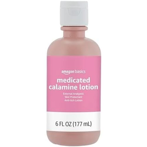 Amazon Basics Medicated Calamine Anti-Itch Lotion, 6 Fluid Ounce, 1-Pack, for Insect Bites, Poison Ivy and Rashes (Previously Solimo) (New Formula)