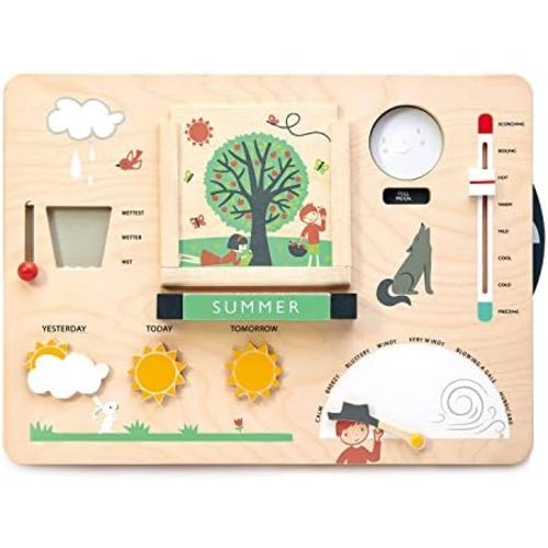 Tender Leaf Toys - Weather Watch - Educational Wooden Weatherboard for Kids - Perfect Climate Teaching Toy Station for Kids to Play and Learn for Age 3+