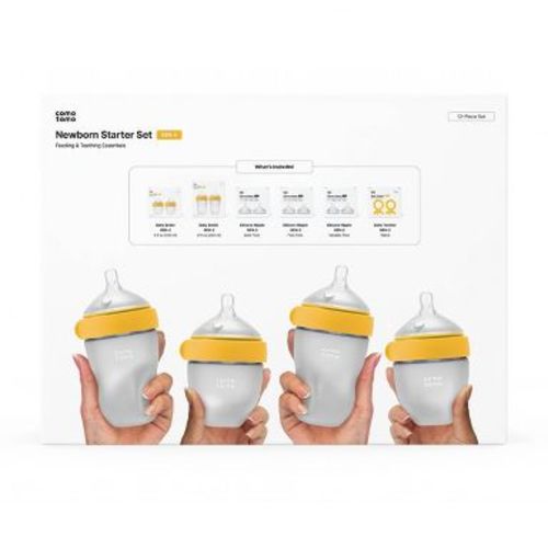 Comotomo Newborn Starter Baby Bottle Set - Yellow - 12pc