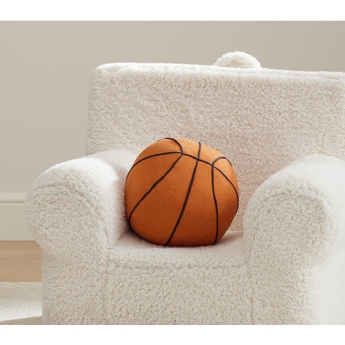Basketball Shaped Washed Canvas Pillow