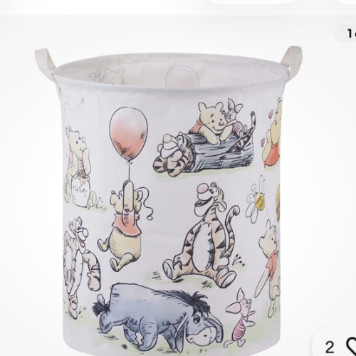 Bear Storage Basket,Nursery Large Hamper Canvas Laundry Basket Foldable With ...