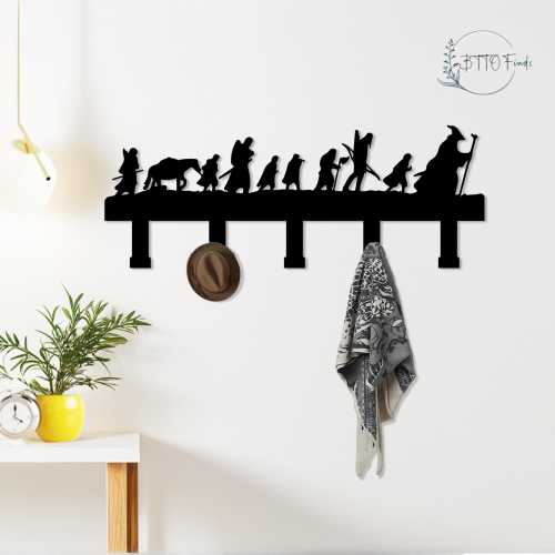 Lord of the Rings Wall Hooks, Elf Rune Fantasy Hangers, Lord of the Rings Style Wardrobe Hooks, Middle-earth Themed Entrance Decorations