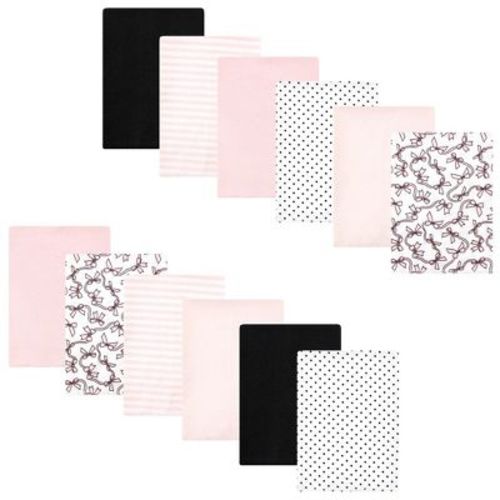 Luvable Friends Hudson Baby Flannel Burp Cloths 12pk, Rose Ribbons