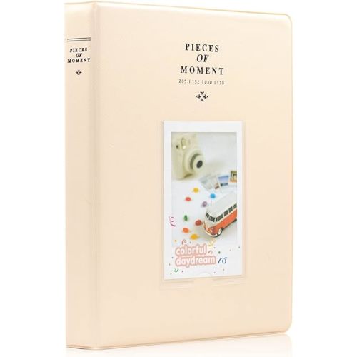 Ablus 128 Pockets Mini Photo Album - Fits for Fujifilm Instax Mini 11 Mini 9 Mini 8 Mini 90 Mini 25, Polaroid Snap PIC-300, Kodak Mini 3-Inch Film(Beige)