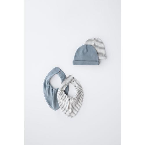 TWO-PACK OF HATS AND TWO-PACK OF BIBS - Blue | ZARA United States
