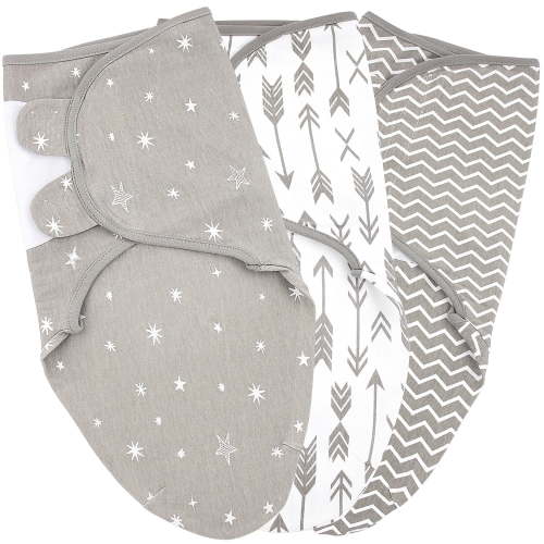 Baby Swaddle Blanket Wrap, 3-Pack 100% Cotton Preemie Swaddle, Baby Swaddles, Premature Size Swaddles Up to 7 Pounds