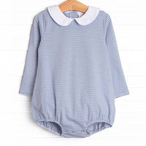 Elliot Long Sleeve Bubble, Slate Blue Stripe – Stitchy Fish