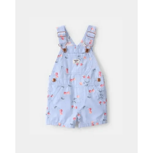 Baby Girl Cherry Canvas Shortall - Blue - OshKosh B'gosh | Carter's