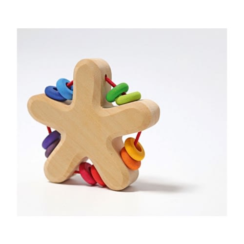 Grimm's Wooden Toys | Rainbow Star Grasping Toy