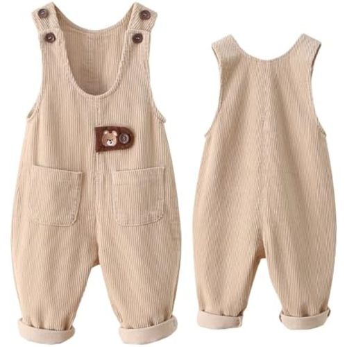 Happy Cherry Baby Boys Girls Corduroy Overalls Romper Button Buttom Adjustable Suspender Corduroy Pants Clothing Outfit