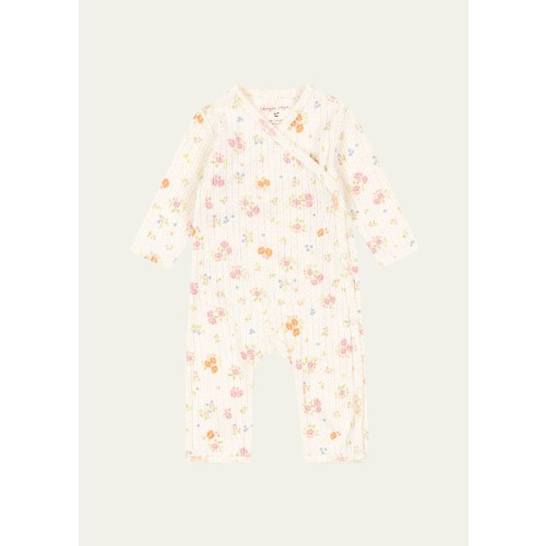 Minnie Floral Cotton One-Piece Coverall, Size Preemie-6M
