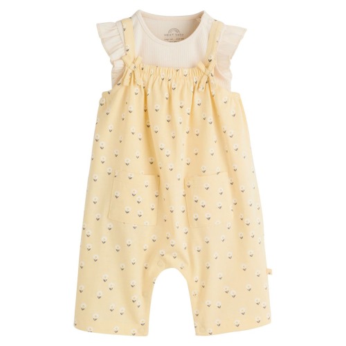 Floral Overalls & Bodysuit Set, 6-9M