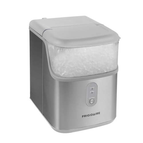Frigidaire Nugget Ice Maker, 33 lbs Per Day, Countertop Pebble Ice Machine, Stainless Steel, Soft-Style Chewable Ice, No Plumbing Required