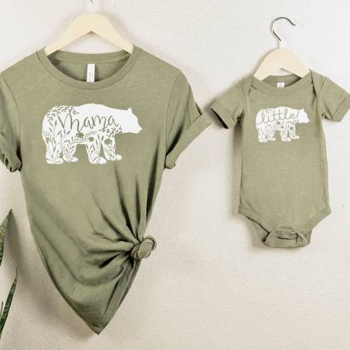 Mama Bear & Little Bear Mommy and Me Outfit | Matching Mother Baby Shirts | Gift for Mom