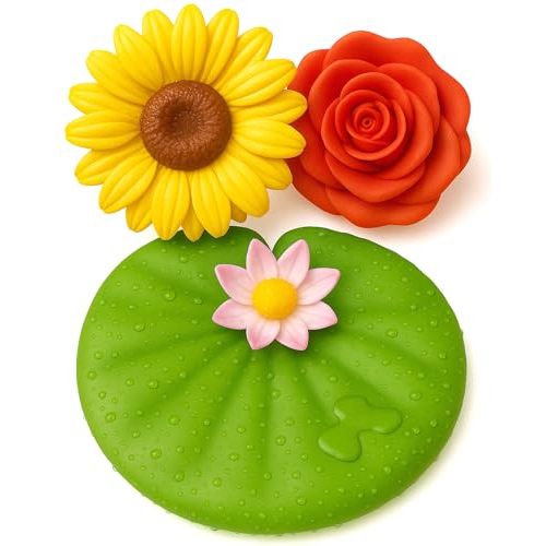 SplashEZ Mold Free Bath Toys for Kids & Toddlers | No Hole Baby Bath Toys | No Mold Floating Flowers for Bathtub Water Pool Shower Infants Babies Ages 0 1 3 6 12 18 Months | 3 pcs Lily Sunflower Rose