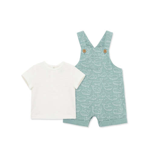 Whales Gauze Shortall Set