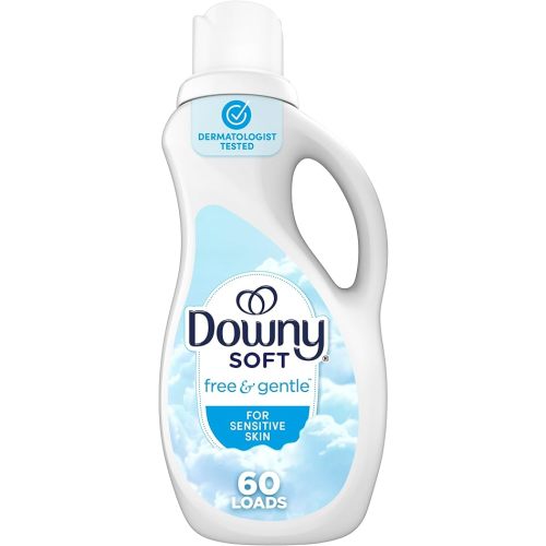 Downy Free & Gentle Liquid Fabric Softener, 44 fl oz, 60 Loads, Hypoallergenic, Sensitive Skin Friendly Fabric Conditioner Liquid