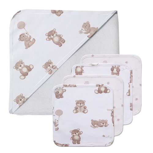 Living Textiles Baby Tractor Ride 5-pc. Bath Gift Set