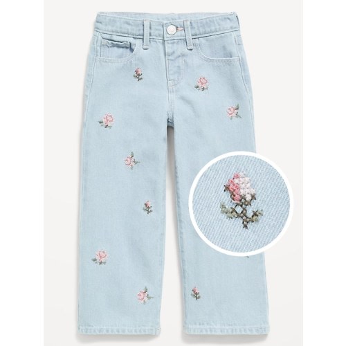 Baggy Embroidered Wide-Leg Jeans for Toddler Girls