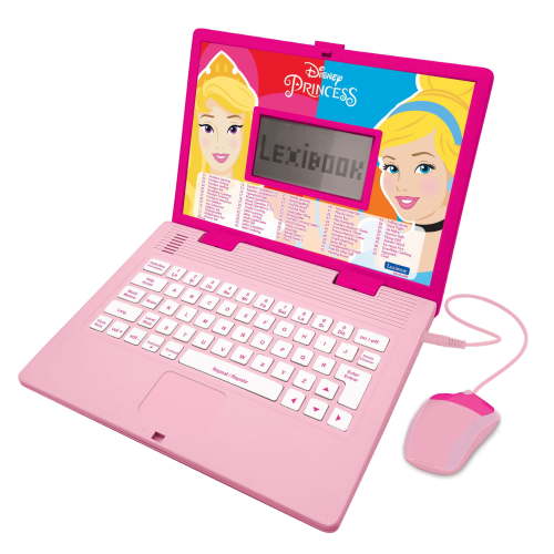 Lexibook Disney Princess Bilingual Laptop, ES/EN, 124 Acts, Pink