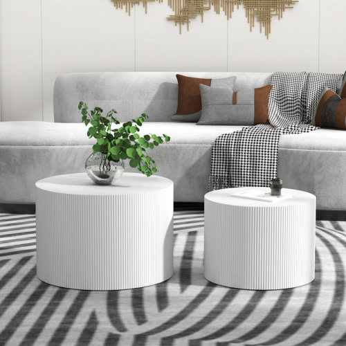 Latitude Run® 23.6" Round Nesting Coffee Table Set & Reviews | Wayfair