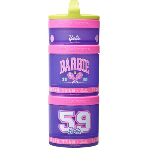 Barbie 59 (Sports) Whiskware Stackable Snack Pack - 3 Jar + Handle - Yellow/Pink/Purple