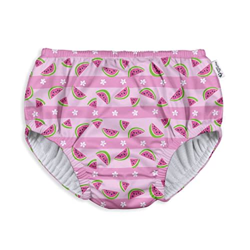 green sprouts Baby Girls Pull-up Reusable And Toddler Swim Diaper, Light Pink Watermelon Stripe, 0-6 Month US