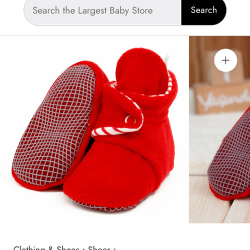 Anti-slip Sole, Fleece Baby Booties, Newborn Home Booties, Sweat Proof Organic Cotton Lining, Red