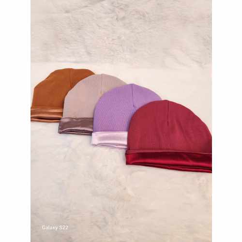 Satin-Lined Jersey Beanies