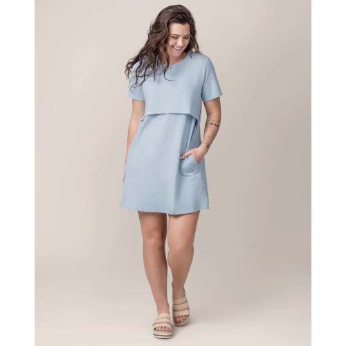 Emmie Nursing T-shirt Dress | French Blue - Kindred Bravely