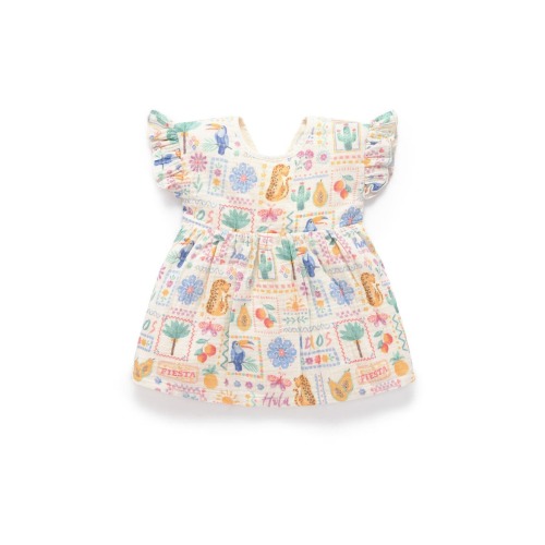 Postcard Print Dress, 12-18M