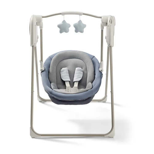 Graco Slim Spaces Compact Baby Swings for Infants, Infant Swing, Pristine, Blue
