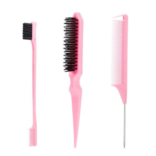 3 Pcs Slick Back Hair Brush, Rat Tail Comb, Edge | Bristle Brush, Hair Accessories for Girls, Kids, Toddlers Sleek Ponytail/Bun, Edge Control and Smoothing Baby Hair & Flyaways