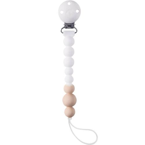 Loulou Lollipop Pacifier Clip Baby Teether OneC - White