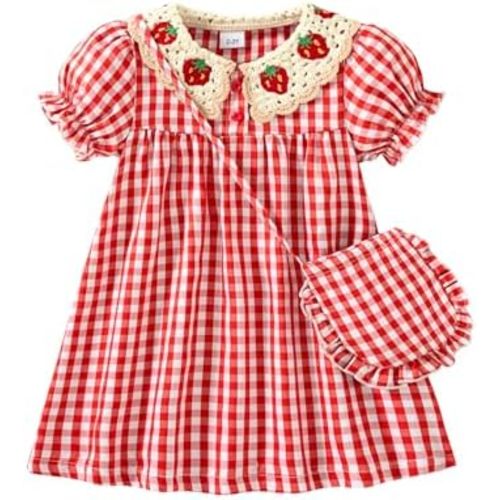 Toddler Girls Summer Dresses Baby Girl Spring Smocked Dress Short Puff Sleeve Ruffle Outfits for Kids School 12M-6Y