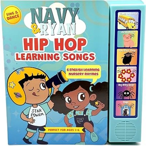 Hip Hop Nursery Rhyme Sound Book for Toddlers & Kids by Navy & Ryan Interactive English Learning Musical Book | Teaches First Words, Rhythm, Early Language Development, and Bilingual Skills (Ages 1-6)