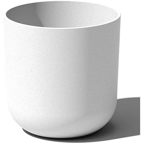 Veradek Round Lima Plastic Planter Pots for Indoor/Outdoor Garden Use, White, Suitable for Small to Large Succulent Plants, Flowers, Modern Interior Plants