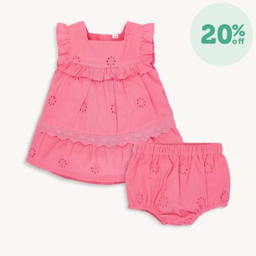 all a-flutter cotton poplin magnetic little baby ruffle sleeve dress + – Magnetic Me