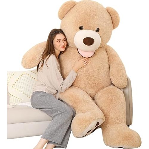 MorisMos Giant Teddy Bear Plush 5ft, Life Size Huge Brown Teddy Bears for Girlfriend Boyfriend, 5 Foot Large Big Stuffed Animal Gifts for Lover on Valentines, Anniversary, Birthday