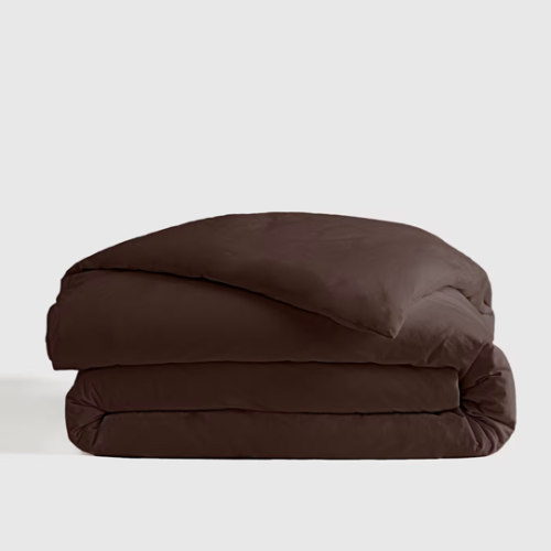 Organic Brushed Cotton Duvet Cover in Espresso