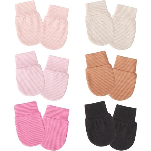 AQOKKA Newborn Baby Mittens No Scratch Elastic Wrist Gloves Infant Toddler Mittens for Baby Boy Girl 0-6 Months