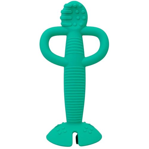 Busy Baby Teething Spoon - 2-in-1 Teether and Training Spoon for Self Feeding, Dishwasher Safe, BPA Free, Food Grade Silicone (Spearmint)