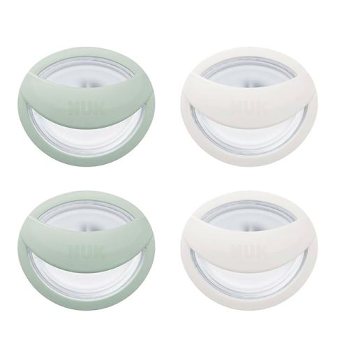 NUK Perfect Match Silicone Newborn Pacifier, for Ages 0-6m, 4 Pack, Green & White